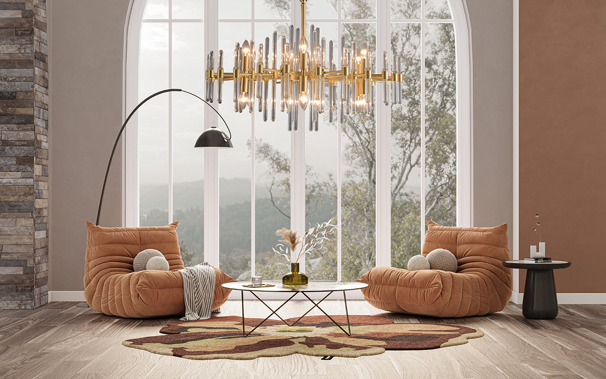 מנורת תלייה קריסטל יוקרתית דגם גרייס-קוטר 62 ס"מ