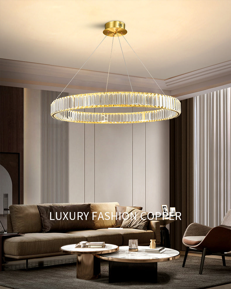 מנורת תלייה קריסטל לד דגם אליסון– קוטר 60/80/1000 ס"מ