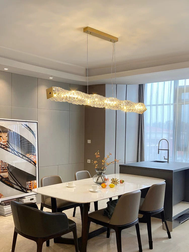 מנורת תלייה קריסטל לד דגם אליסון לינארי – 100 ס"מ