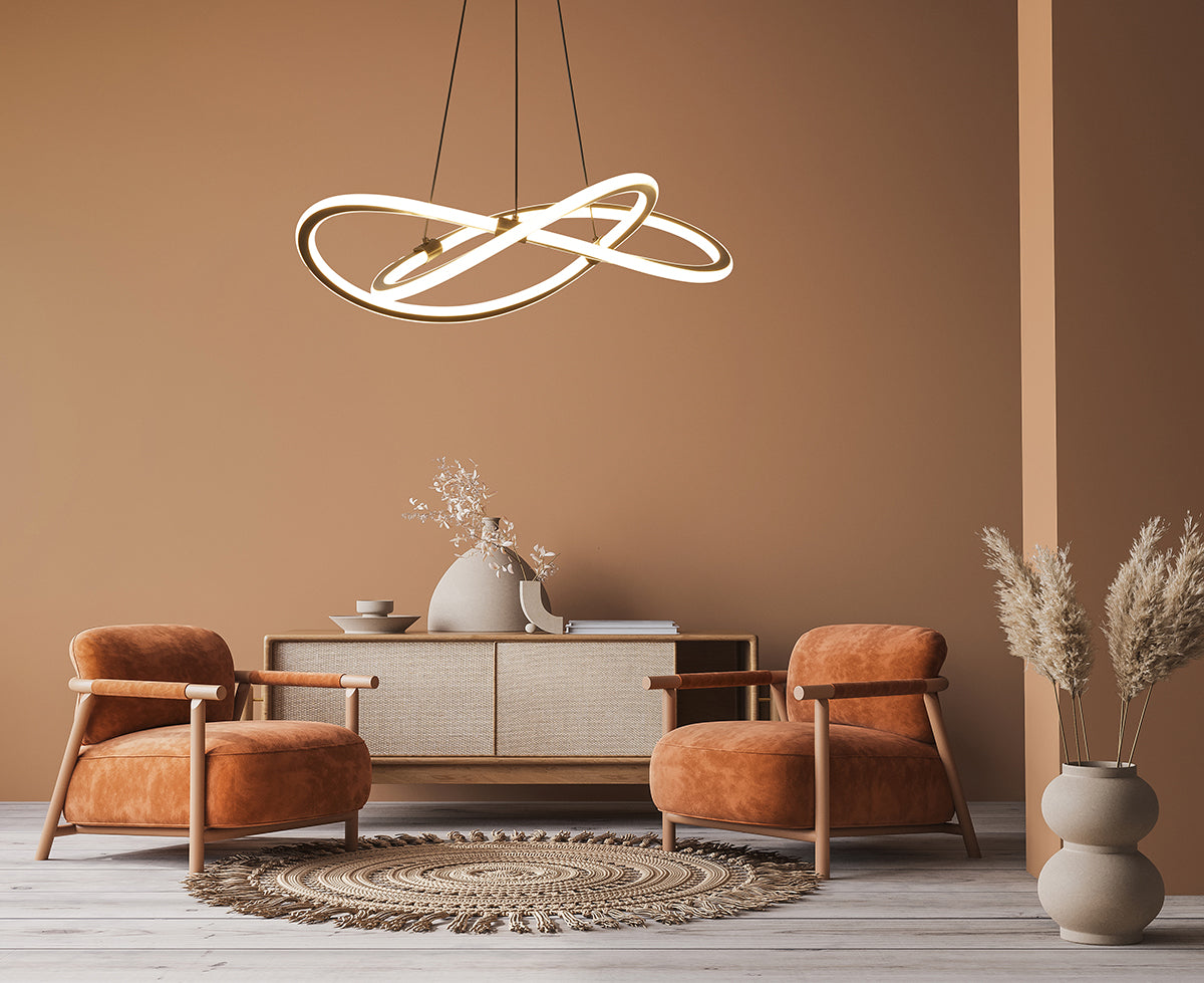 מנורת תלייה לד דגם אינפיניטי בלאק– קוטר 60/80 ס"מ