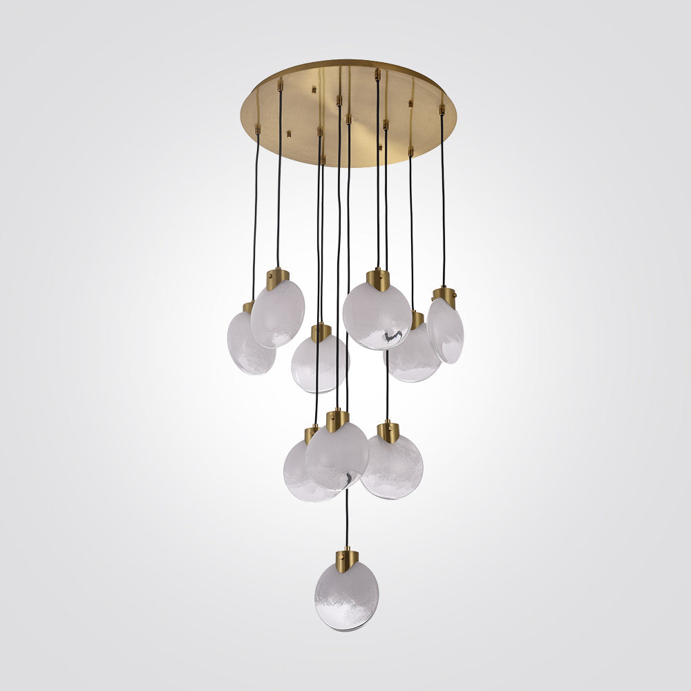 מנורת תלייה סלין – בסיס ישר עשירייה זהב מוברש, אהיל לבן רך | G9