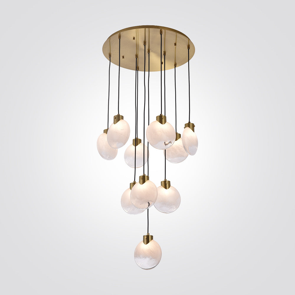 מנורת תלייה סלין – בסיס ישר עשירייה זהב מוברש, אהיל לבן רך | G9