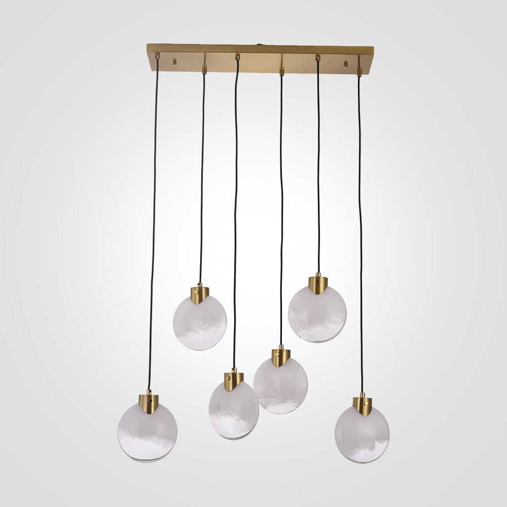 מנורת תלייה סלין – בסיס ישר שישייה זהב מוברש, אהיל לבן רך | G9