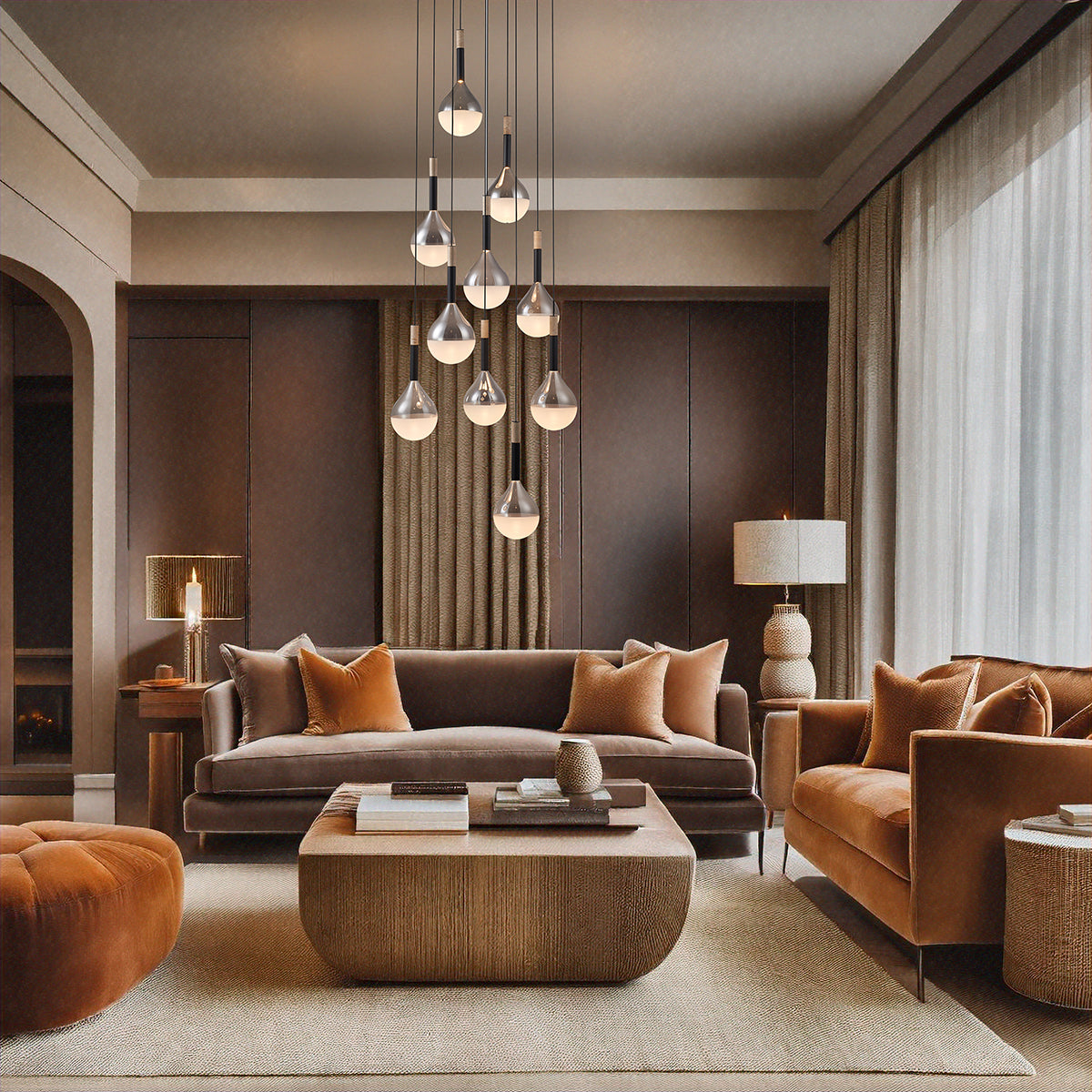 מנורת תלייה סטורנוס עשירייה – אבן טרוונטין | 30W LED | 3000K