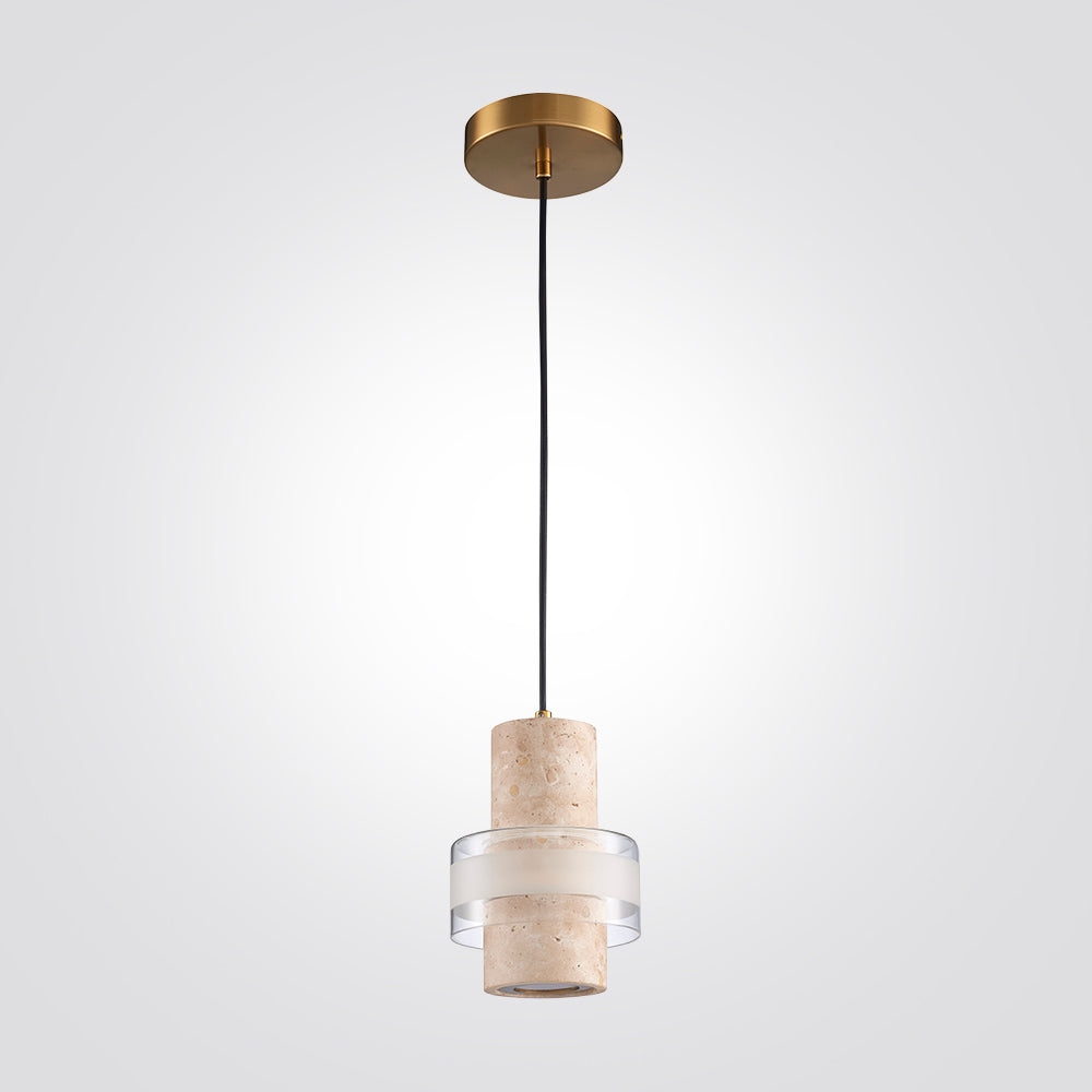 מנורת תלייה מיקונוס – אבן טרוונטין | 7W LED | 3000K | דגם A