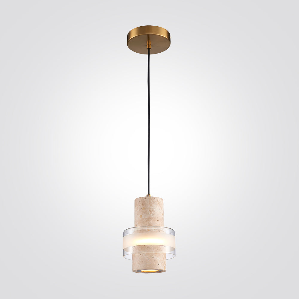 מנורת תלייה מיקונוס – אבן טרוונטין | 7W LED | 3000K | דגם A