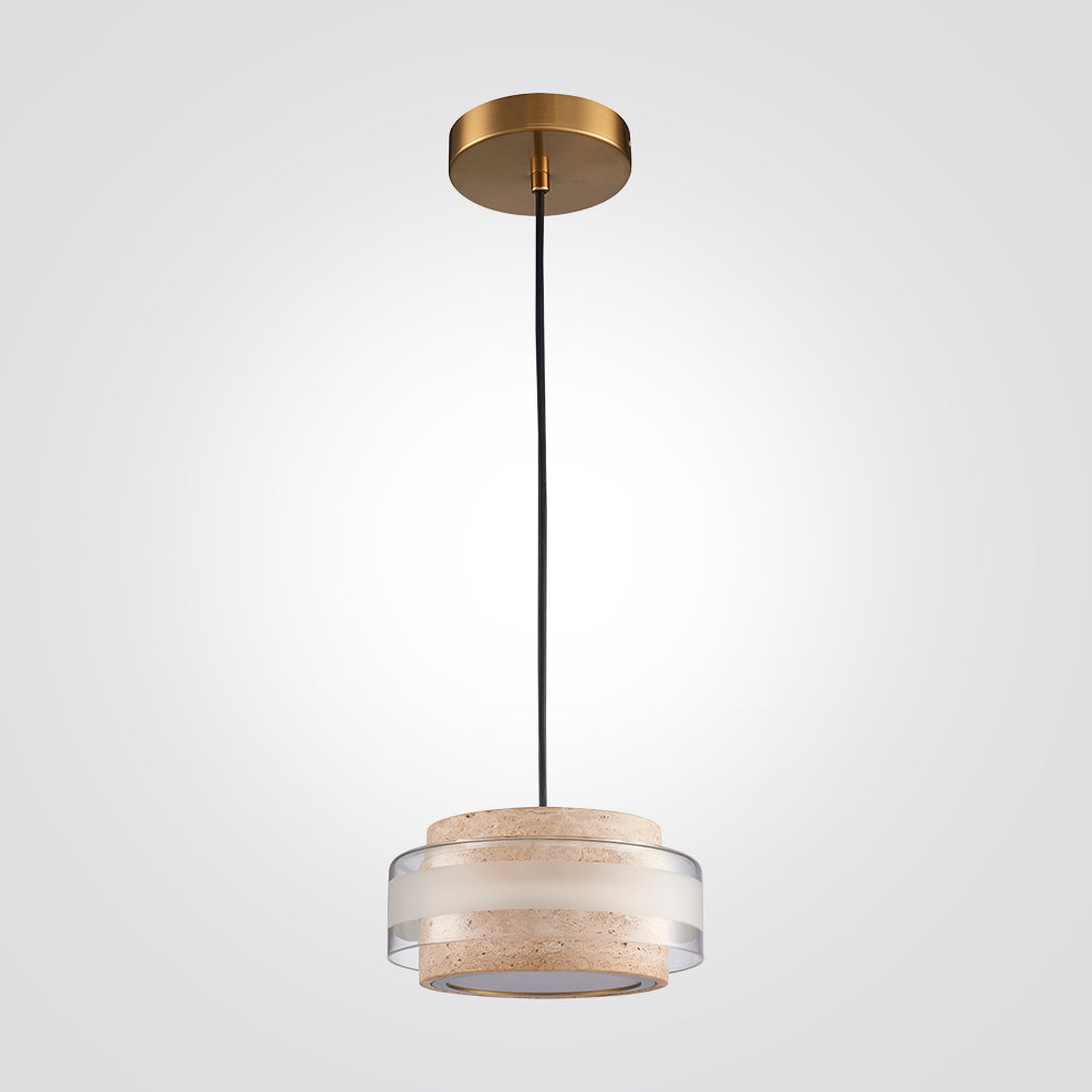 מנורת תלייה מיקונוס – אבן טרוונטין | 8W LED | 3000K | דגם B