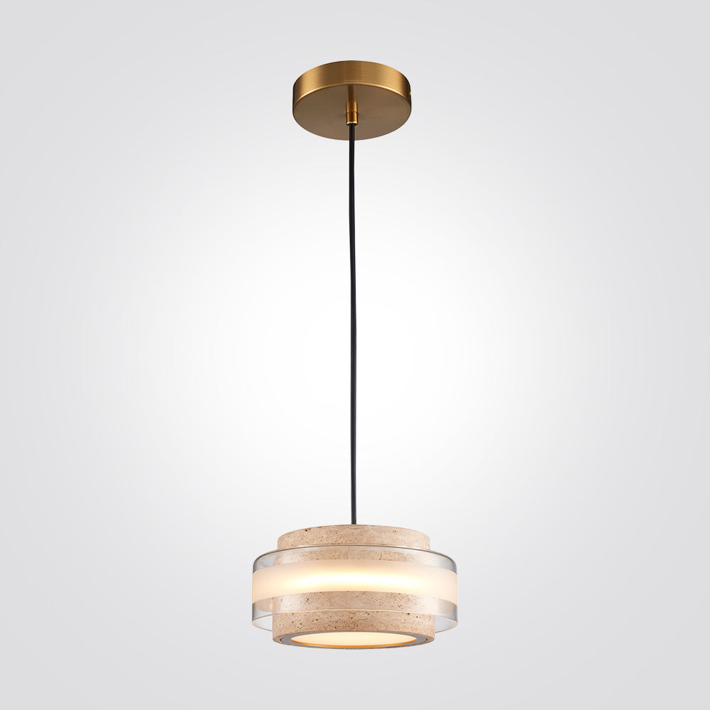 מנורת תלייה מיקונוס – אבן טרוונטין | 8W LED | 3000K | דגם B