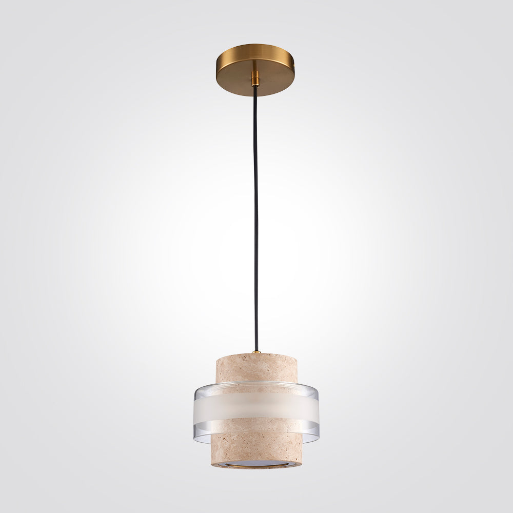 מנורת תלייה מיקונוס – אבן טרוונטין | 9W LED | 3000K | דגם C