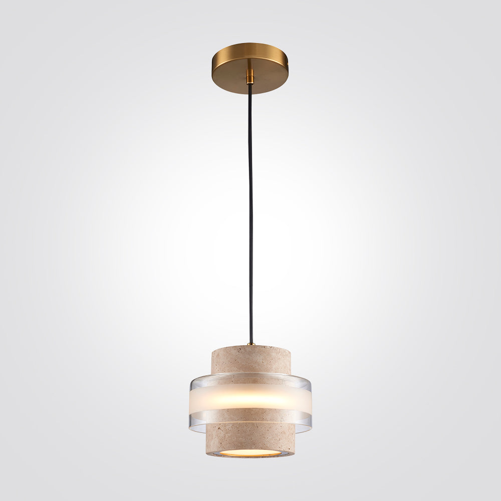 מנורת תלייה מיקונוס – אבן טרוונטין | 9W LED | 3000K | דגם C