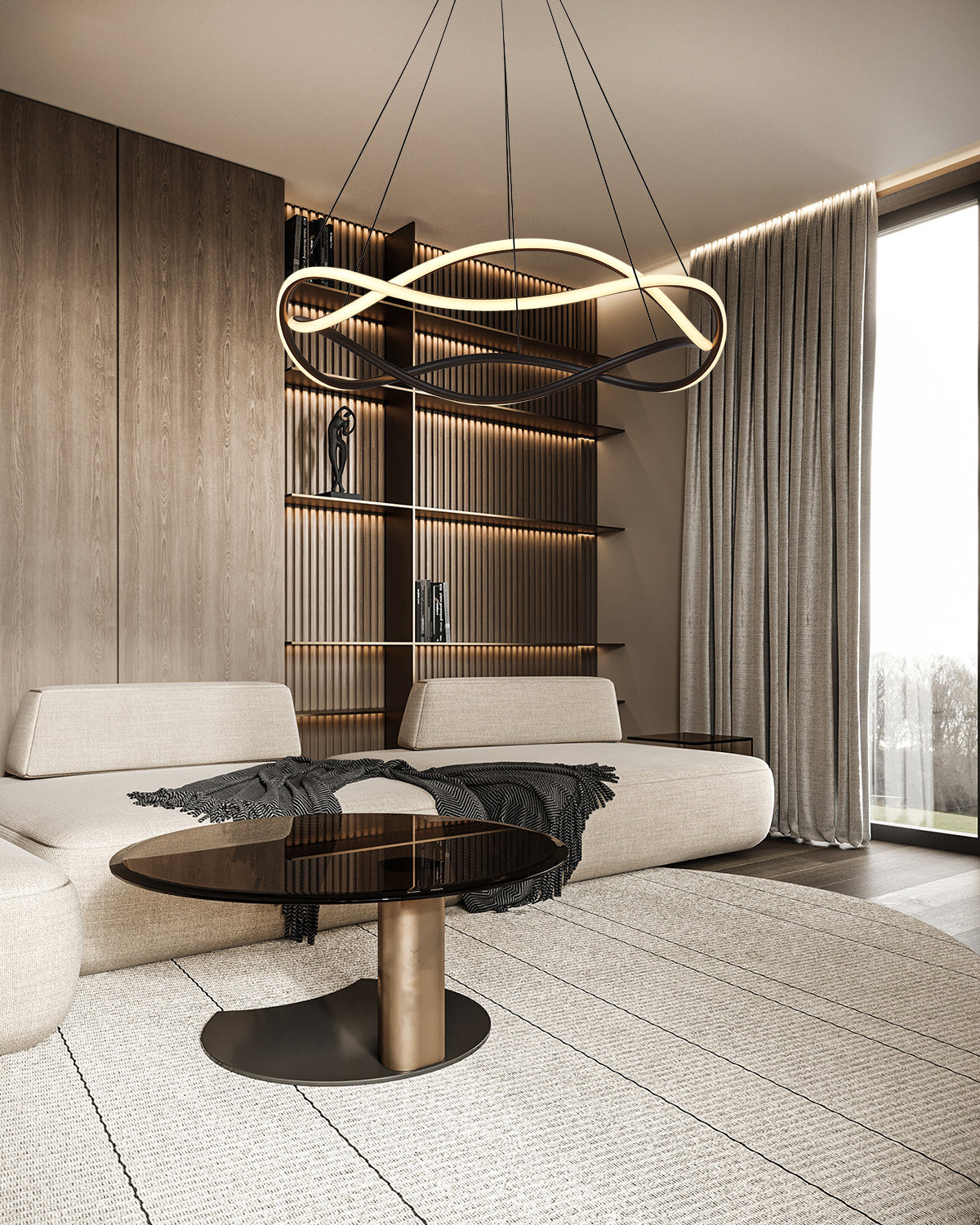 מנורת תלייה אינפיניטי – שחור | Ø60 ס"מ | 60W