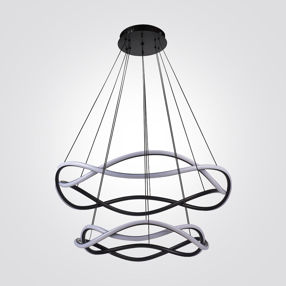 מנורת תלייה אינפיניטי – שחור | Ø80 + Ø60 ס"מ | 120W