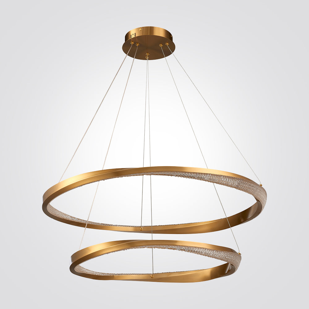 מנורת תלייה אינפיניטי – שחור | זהב | Ø80+Ø60 ס"מ | 88W