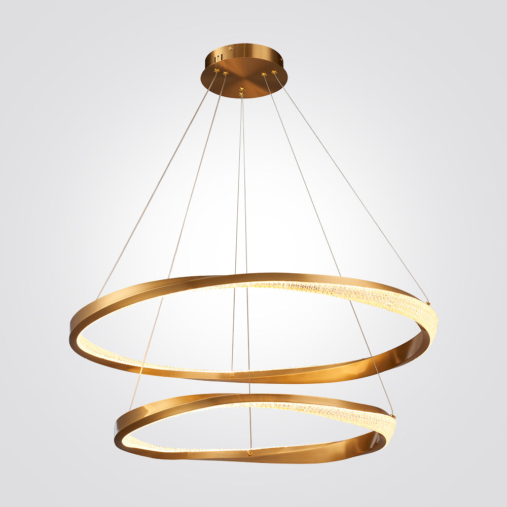 מנורת תלייה אינפיניטי – שחור | זהב | Ø80+Ø60 ס"מ | 88W