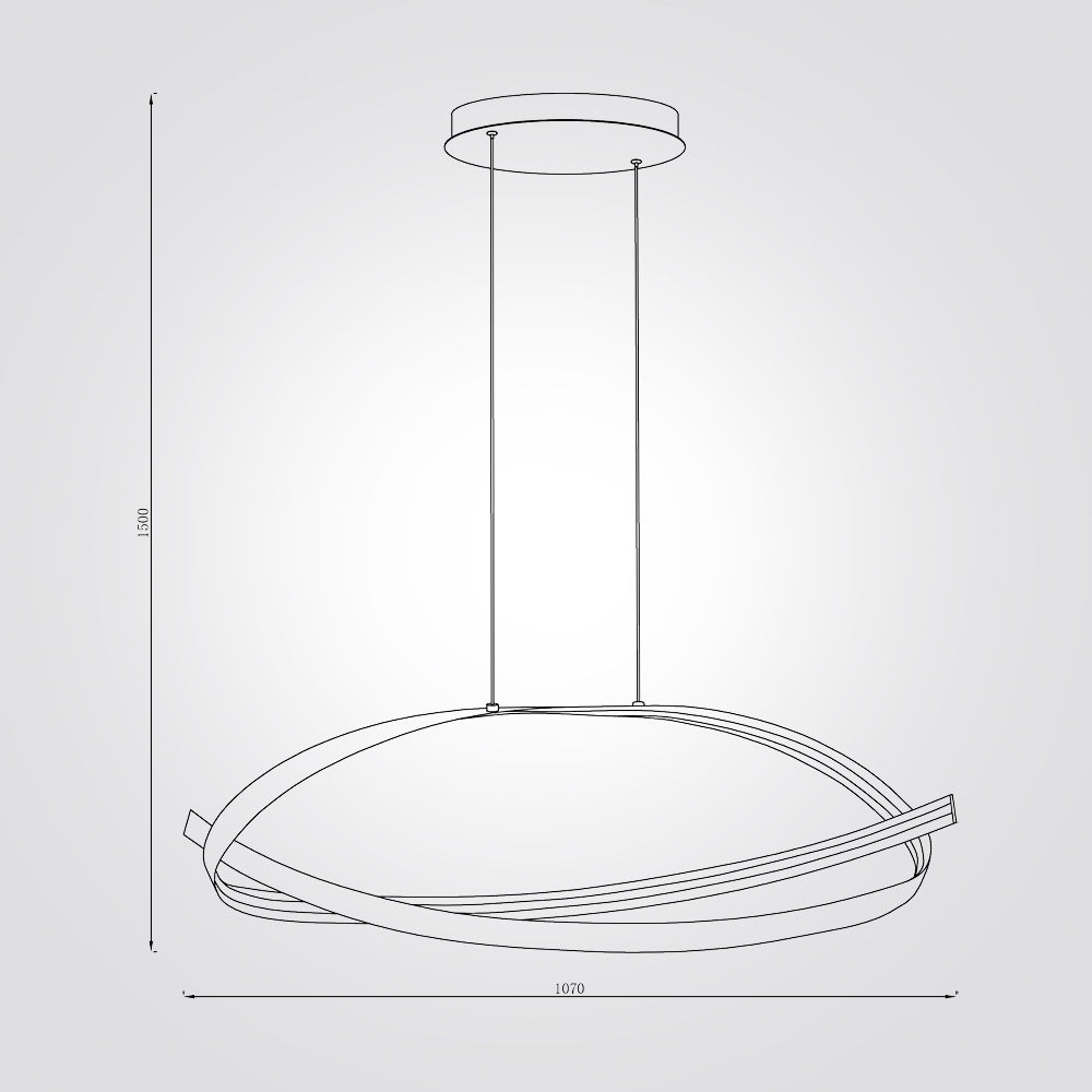 מנורת תלייה LED טורינו | 50W | CCT | שחור / זהב
