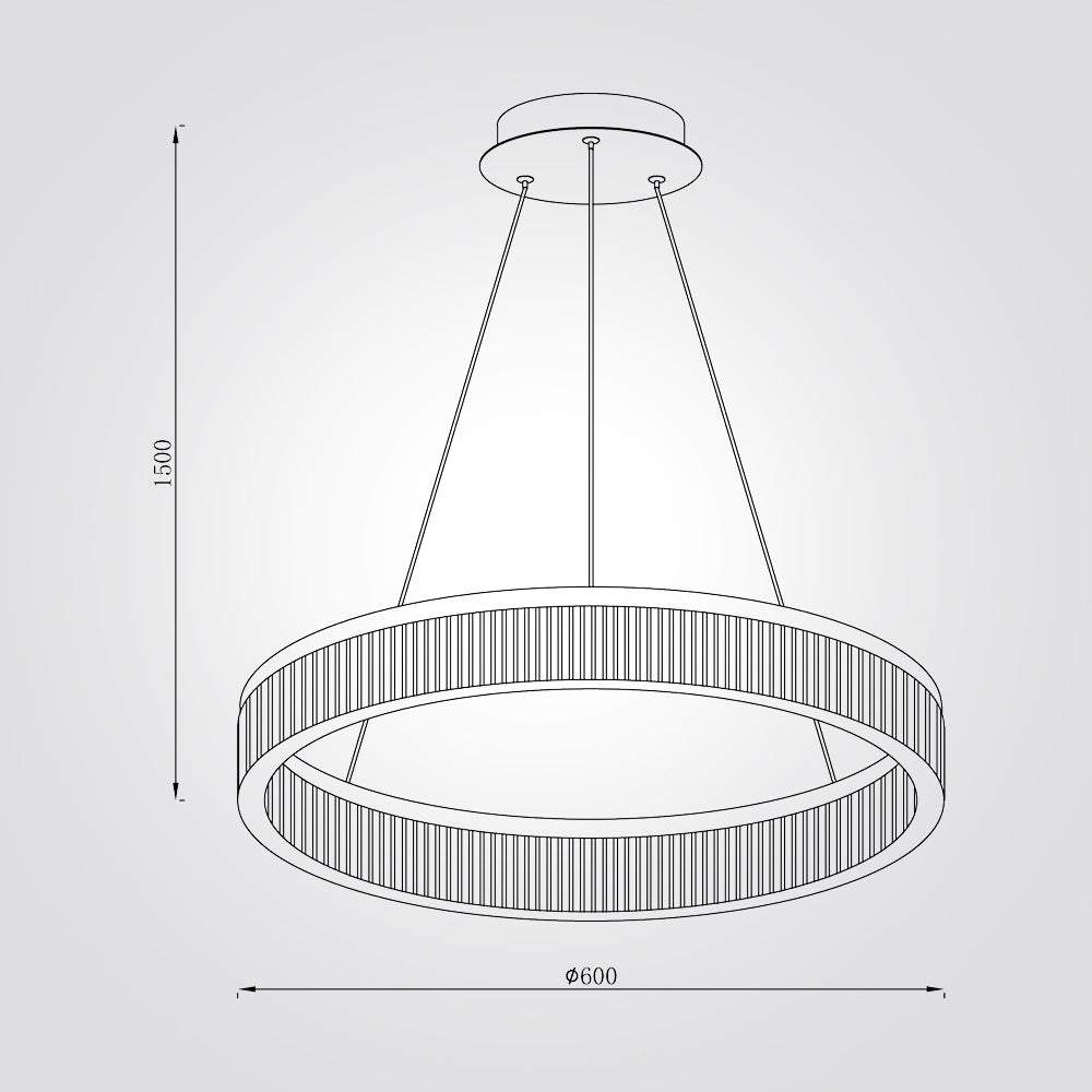 מנורת תלייה LED מילאנו | זהב פליז | 48W | CCT | קוטר 60 ס״מ
