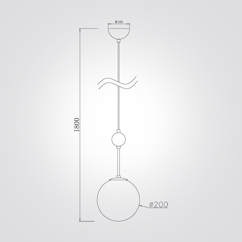 מנורת תלייה לוקה – זכוכית | קוטר Φ20 / Φ30 | לבן+פליז