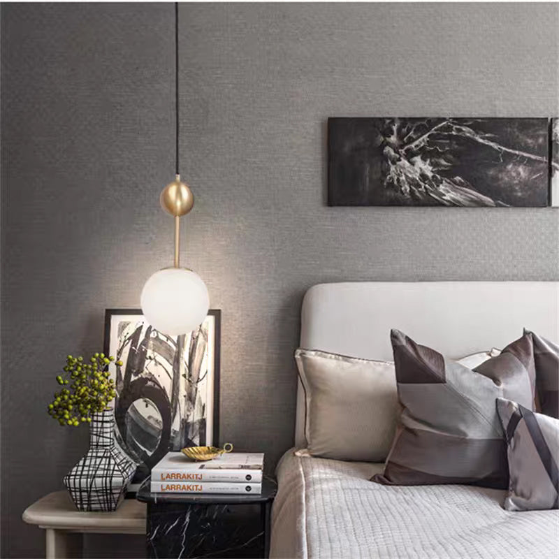 מנורת תלייה לוקה – זכוכית | קוטר Φ20 / Φ30 | לבן+פליז