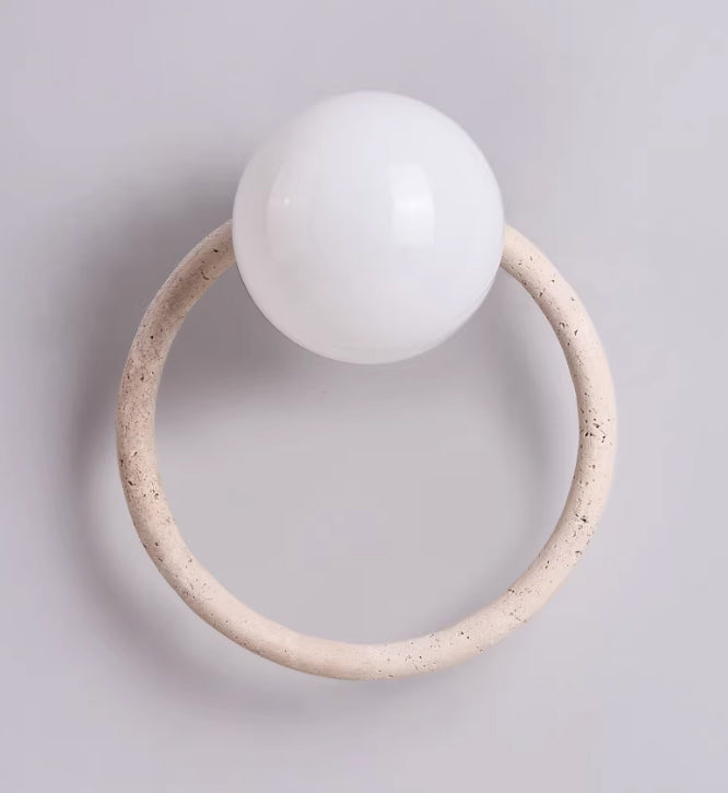 מנורת קיר ויטה – טרוונטין טבעי וזכוכית | דגם A