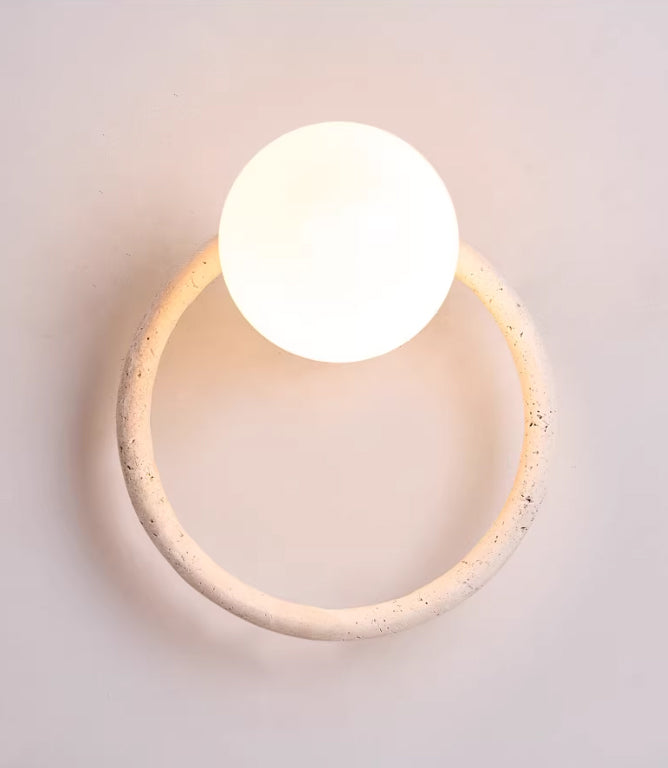 מנורת קיר ויטה – טרוונטין טבעי וזכוכית | דגם A