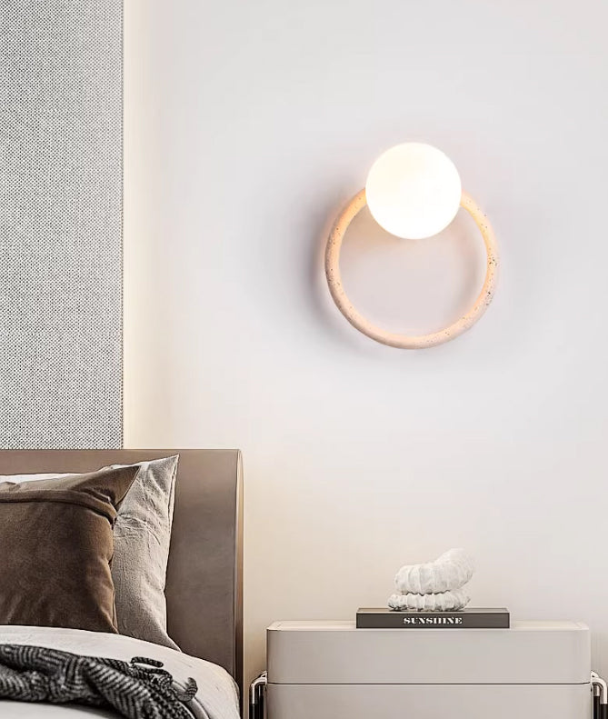 מנורת קיר ויטה – טרוונטין טבעי וזכוכית | דגם A