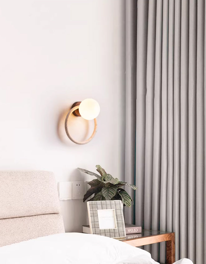 מנורת קיר ויטה – טרוונטין טבעי וזכוכית | דגם A