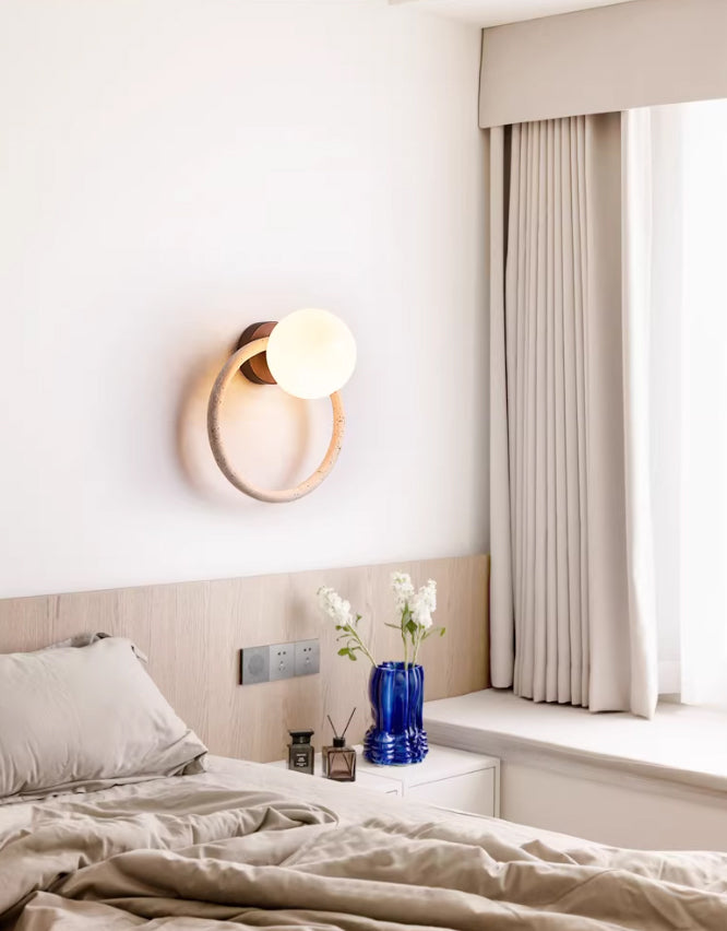 מנורת קיר ויטה – טרוונטין טבעי וזכוכית | דגם A