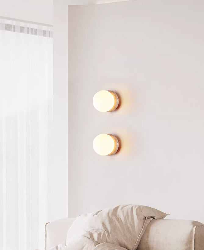 מנורת קיר לוצ׳ה – טרוונטין טבעי וזכוכית | דגם A