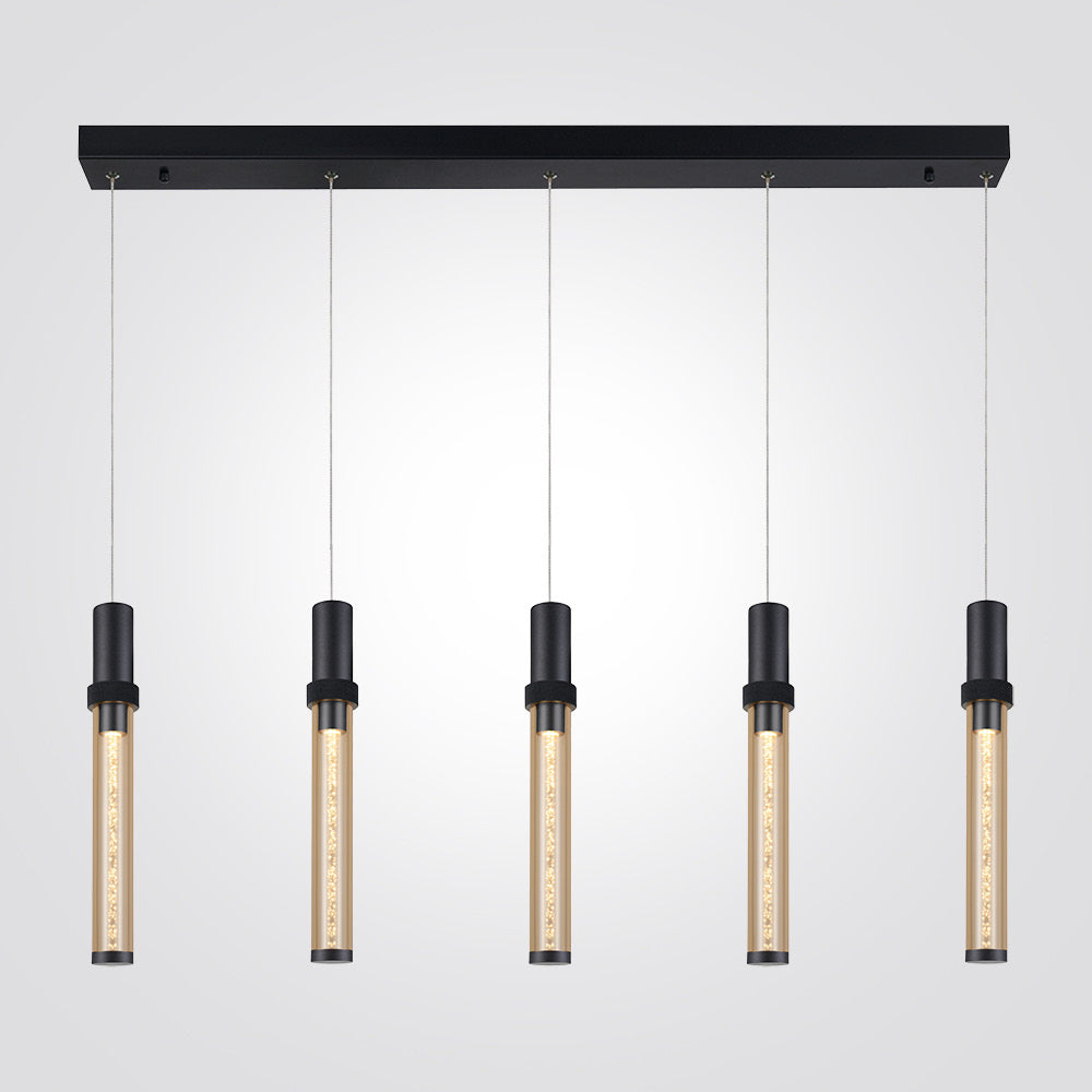 מנורת תלייה LED וושינגטון חמישייה | שחור / זהב