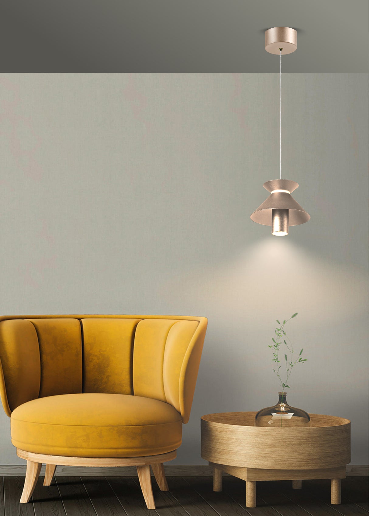 מנורת תלייה LED ברוקלין – שחור / לבן / זהב