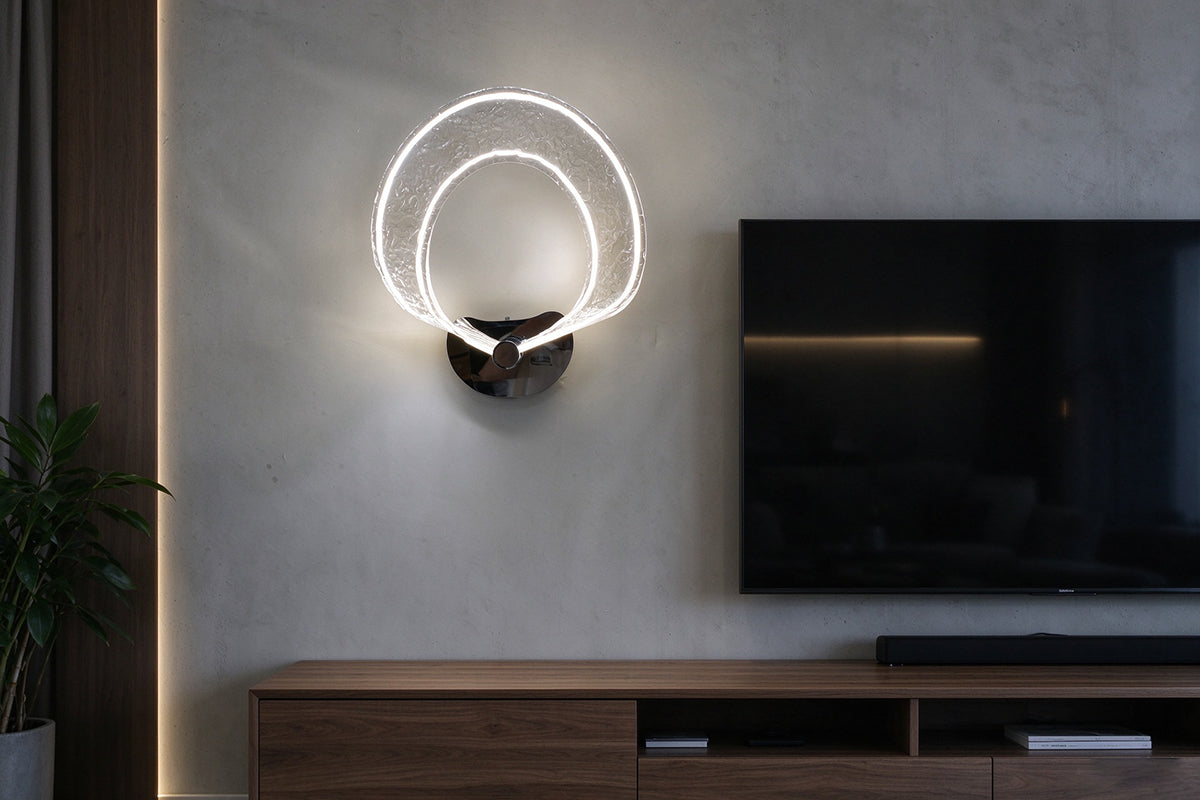 מנורת קיר LED מעוצבת 25W | CCT | כרום