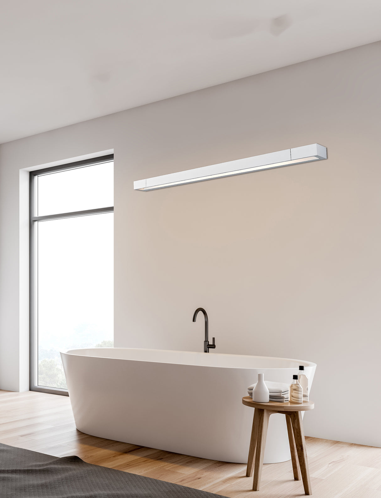 מנורת קיר רון | שחור| פליז| לבן| 30| 60|90 | ס"מ