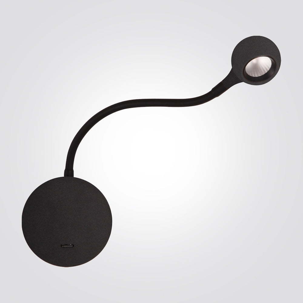 מנורת קיר קריאה זרוע מתכווננת ולנסיה לד שחור| שחור+ עץ