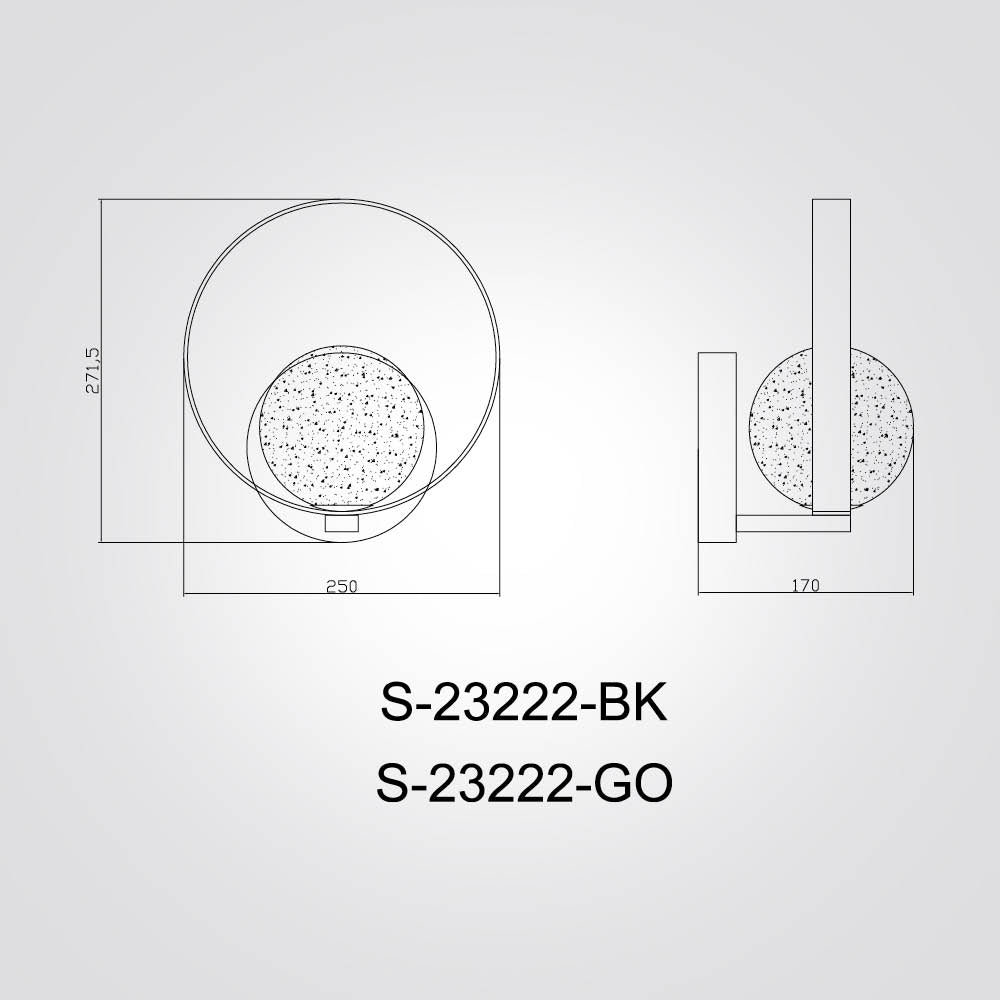 מנורת קיר דייגו שחור| פליז