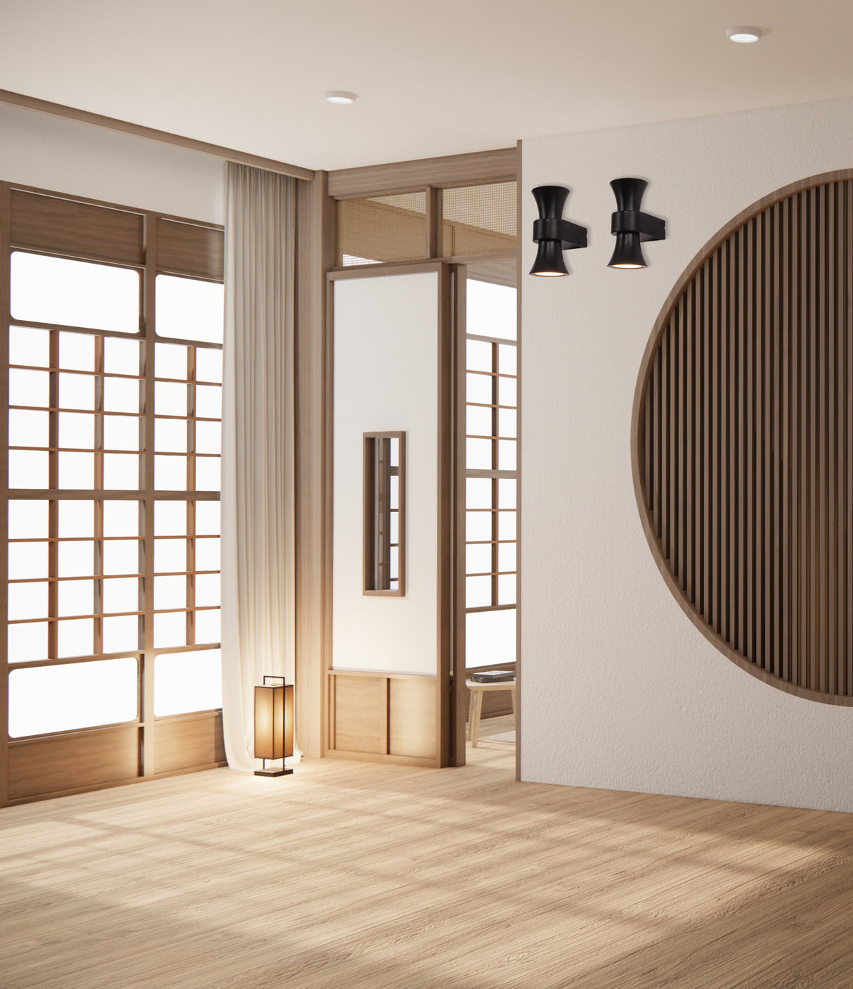 מנורת קיר אפ- דאון פארקר שחור+ נחושת | שחור