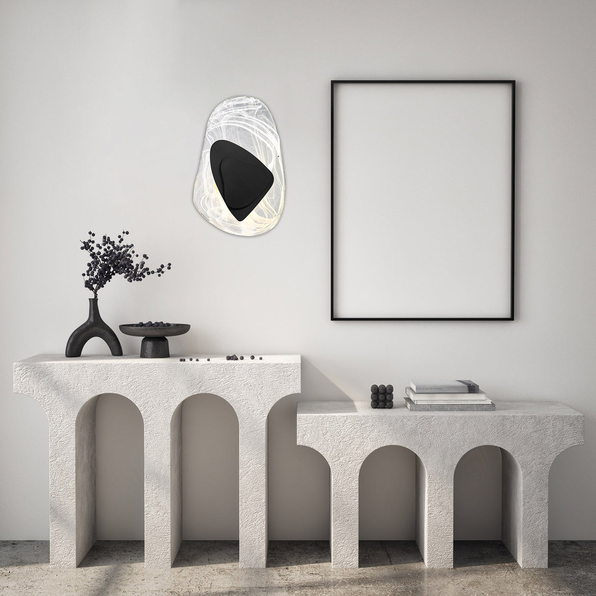 מנורת קיר לד שיש קווין שחור| זהב