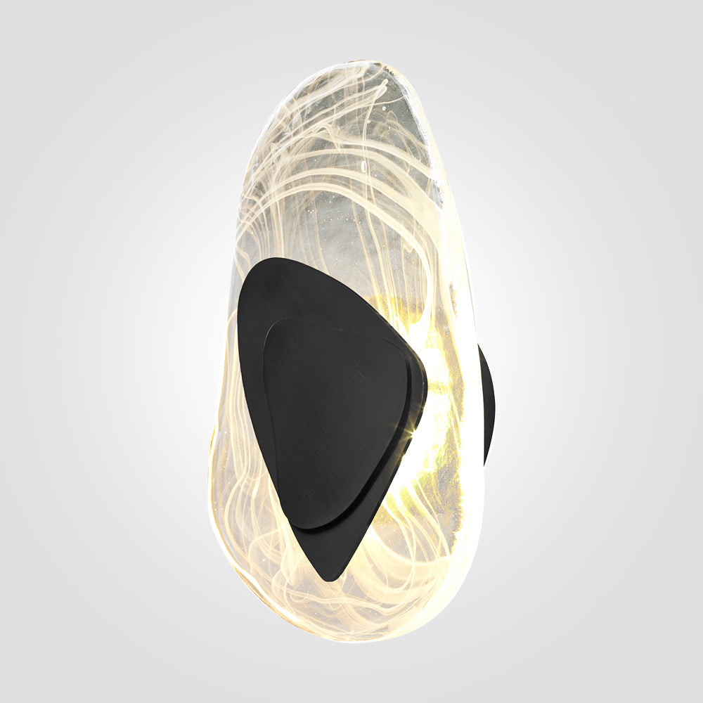 מנורת קיר לד שיש קווין שחור| זהב