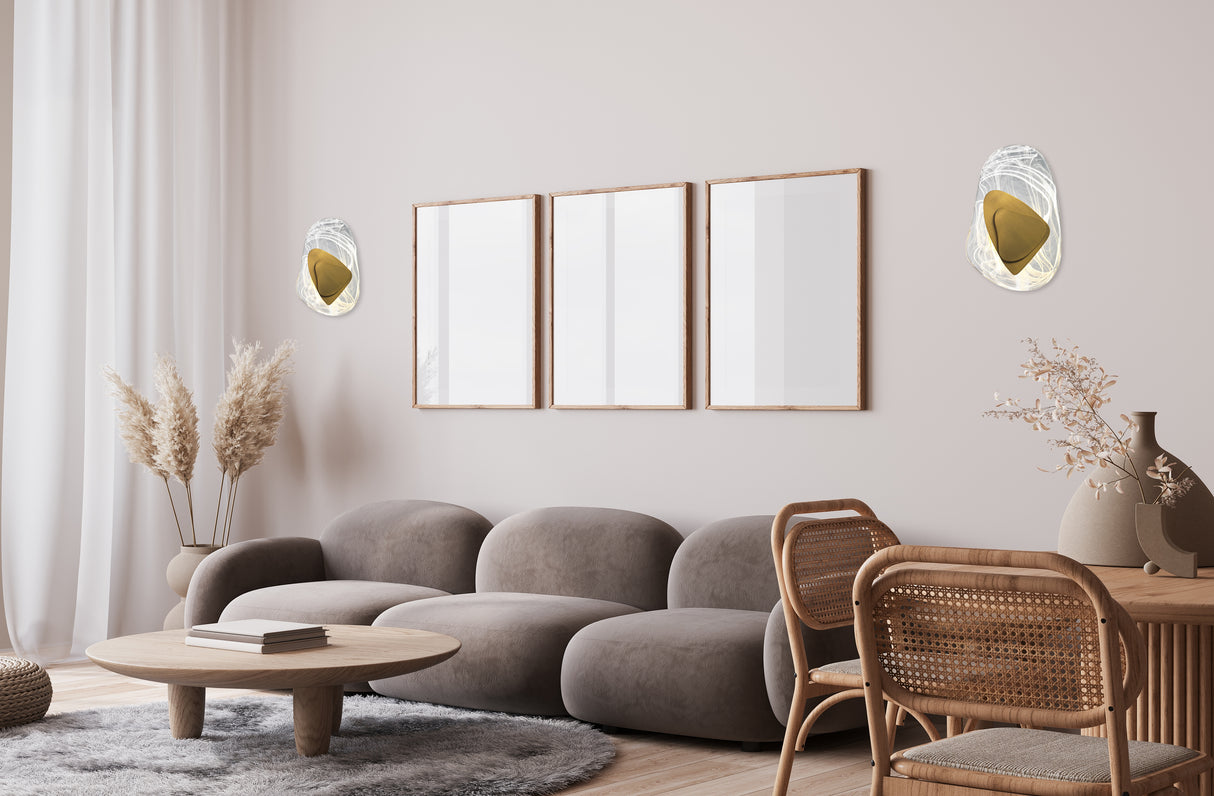 מנורת קיר לד שיש קווין שחור| זהב