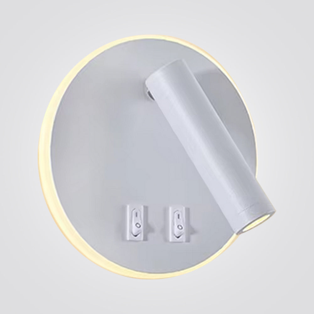 מנורת קיר קריאה מנואל עגול שחור| לבן