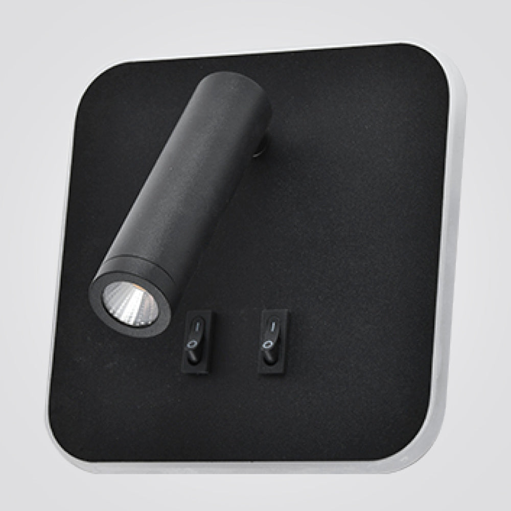 מנורת קיר קריאה מנואל מרובע שחור| לבן