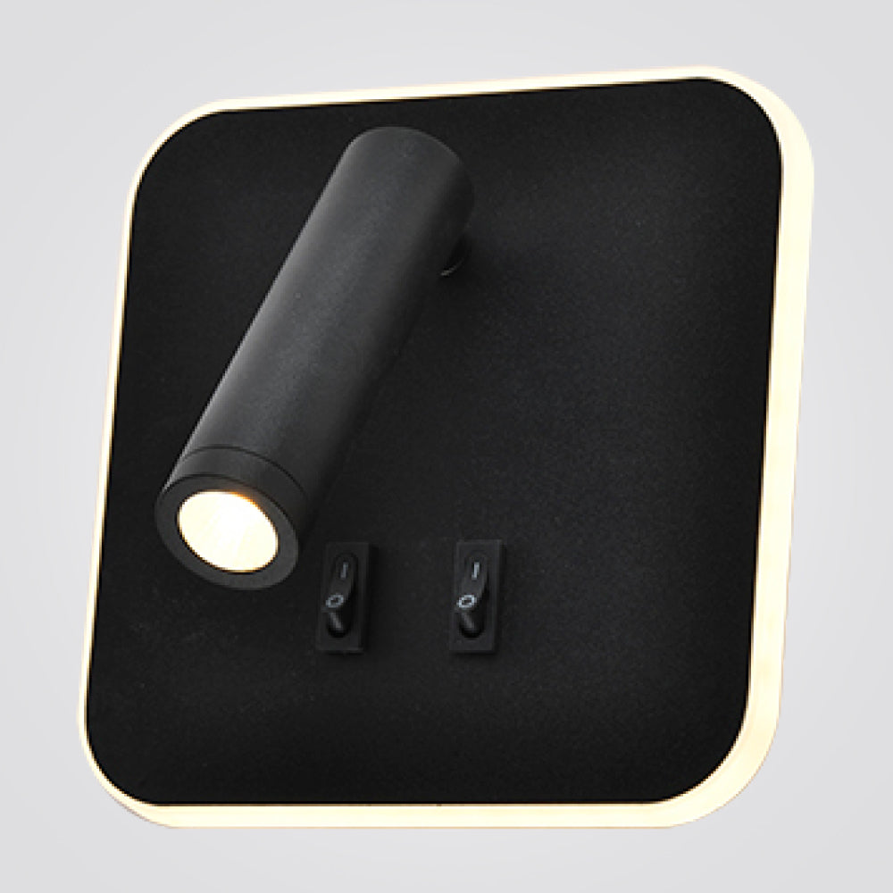 מנורת קיר קריאה מנואל מרובע שחור| לבן