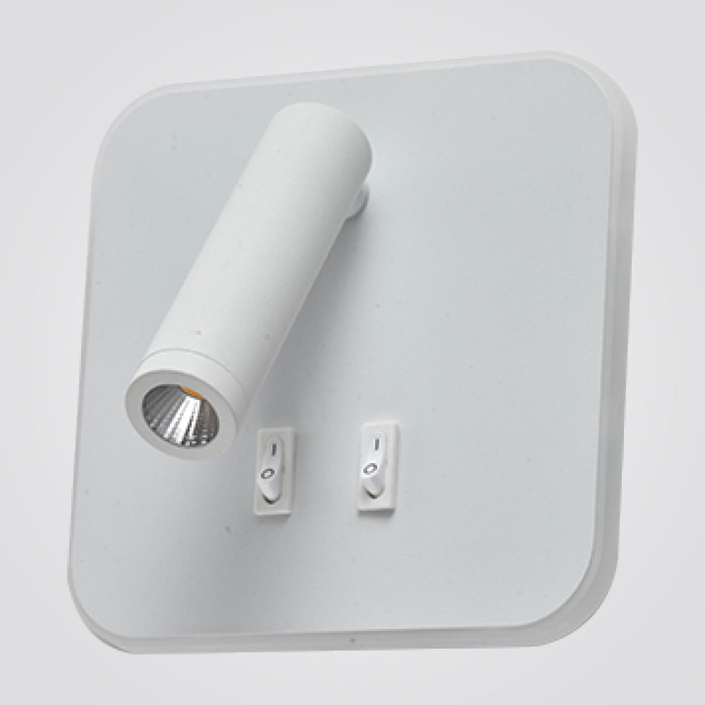 מנורת קיר קריאה מנואל מרובע שחור| לבן