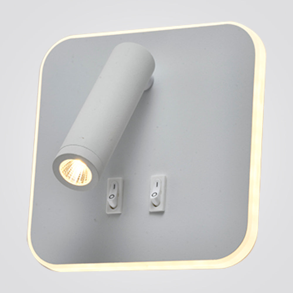 מנורת קיר קריאה מנואל מרובע שחור| לבן