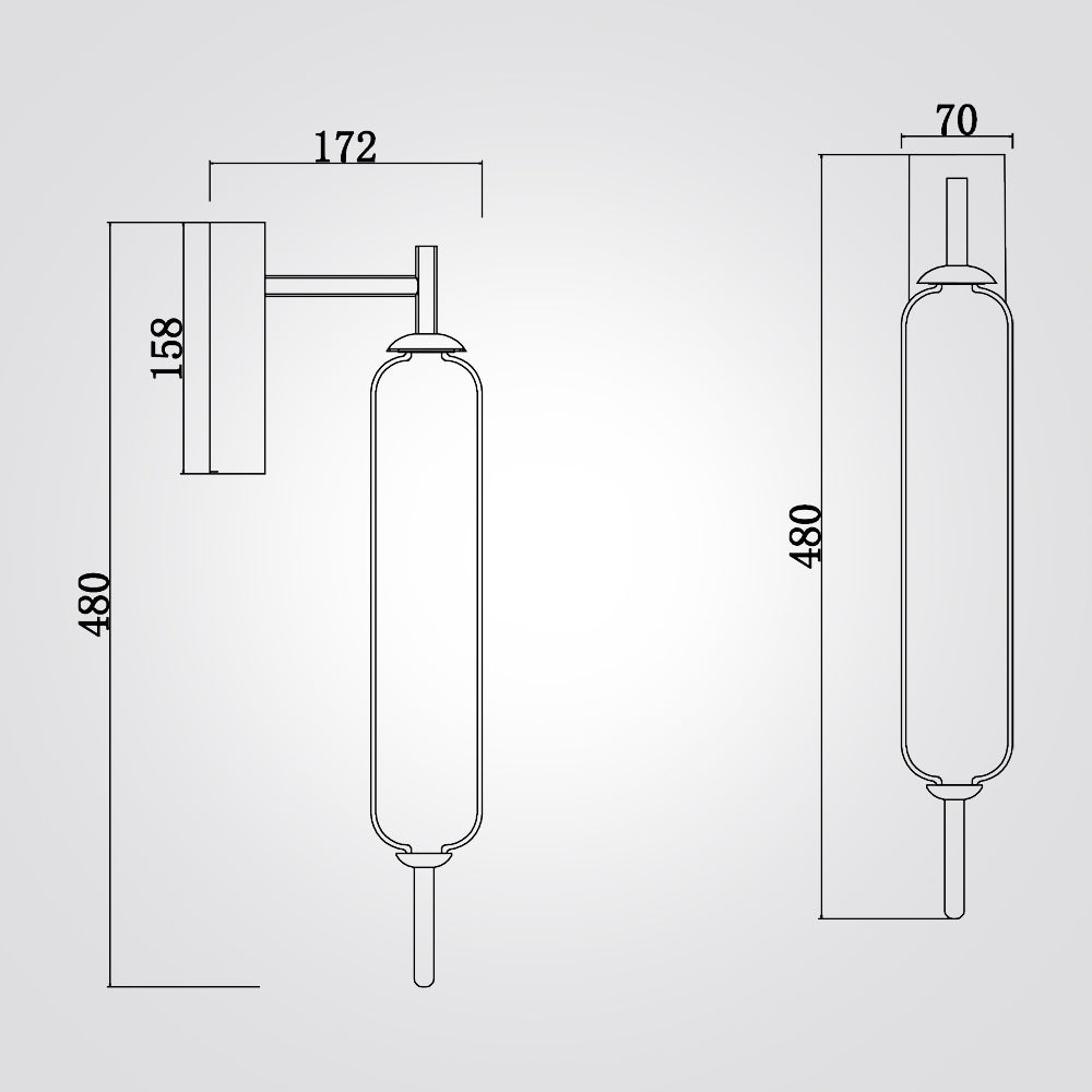 מנורת קיר שמש שחור דגם| A