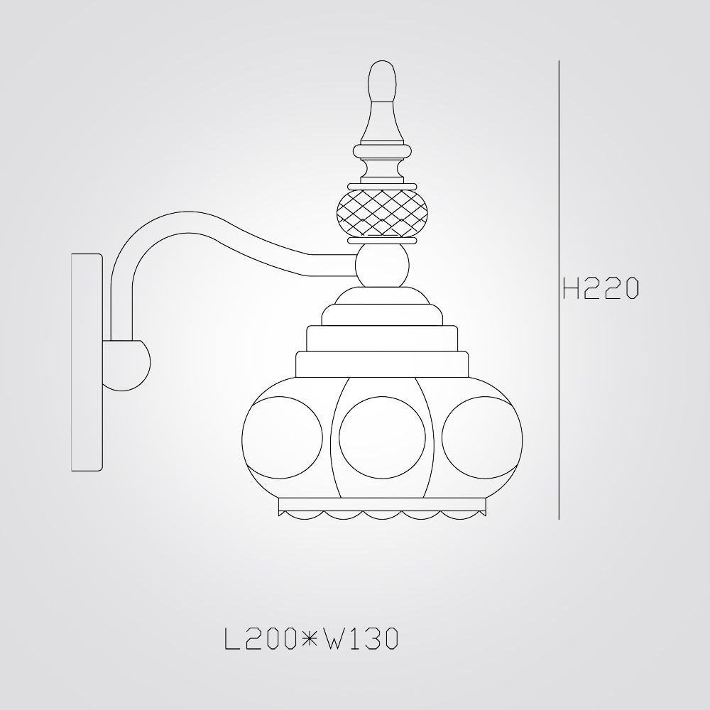 מנורת קיר אביב פליז בודד