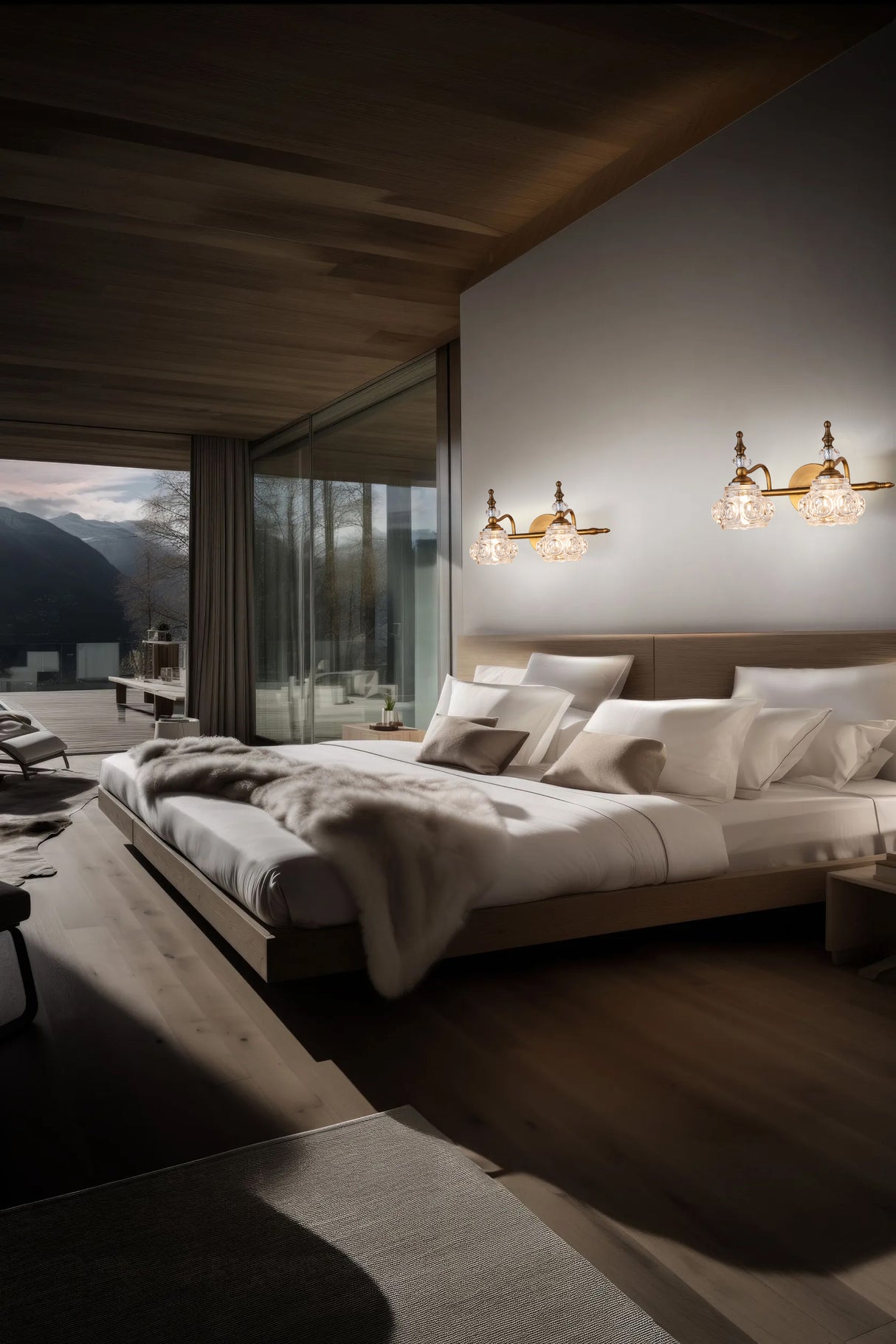 מנורת קיר אביב פליז זוגי