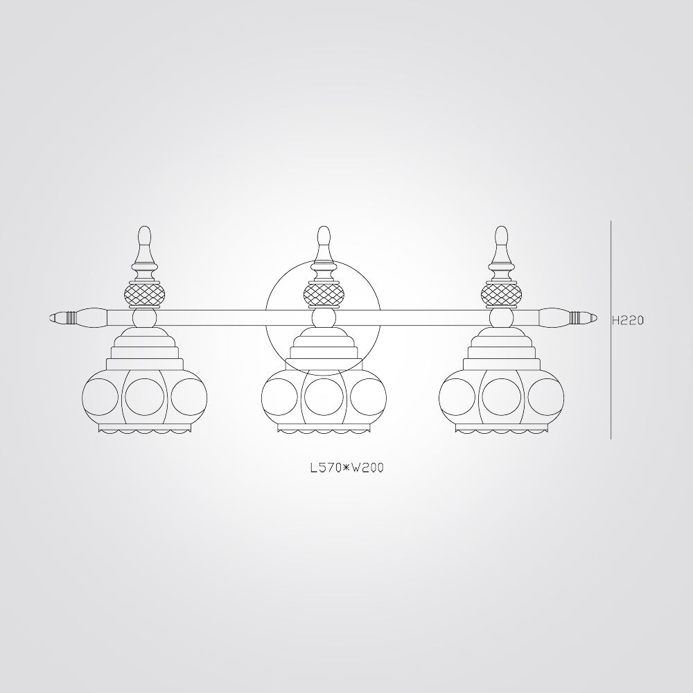 מנורת קיר אביב פליז שלישייה