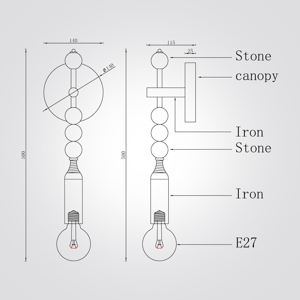 מנורת קיר אבן דנוור דגם| C