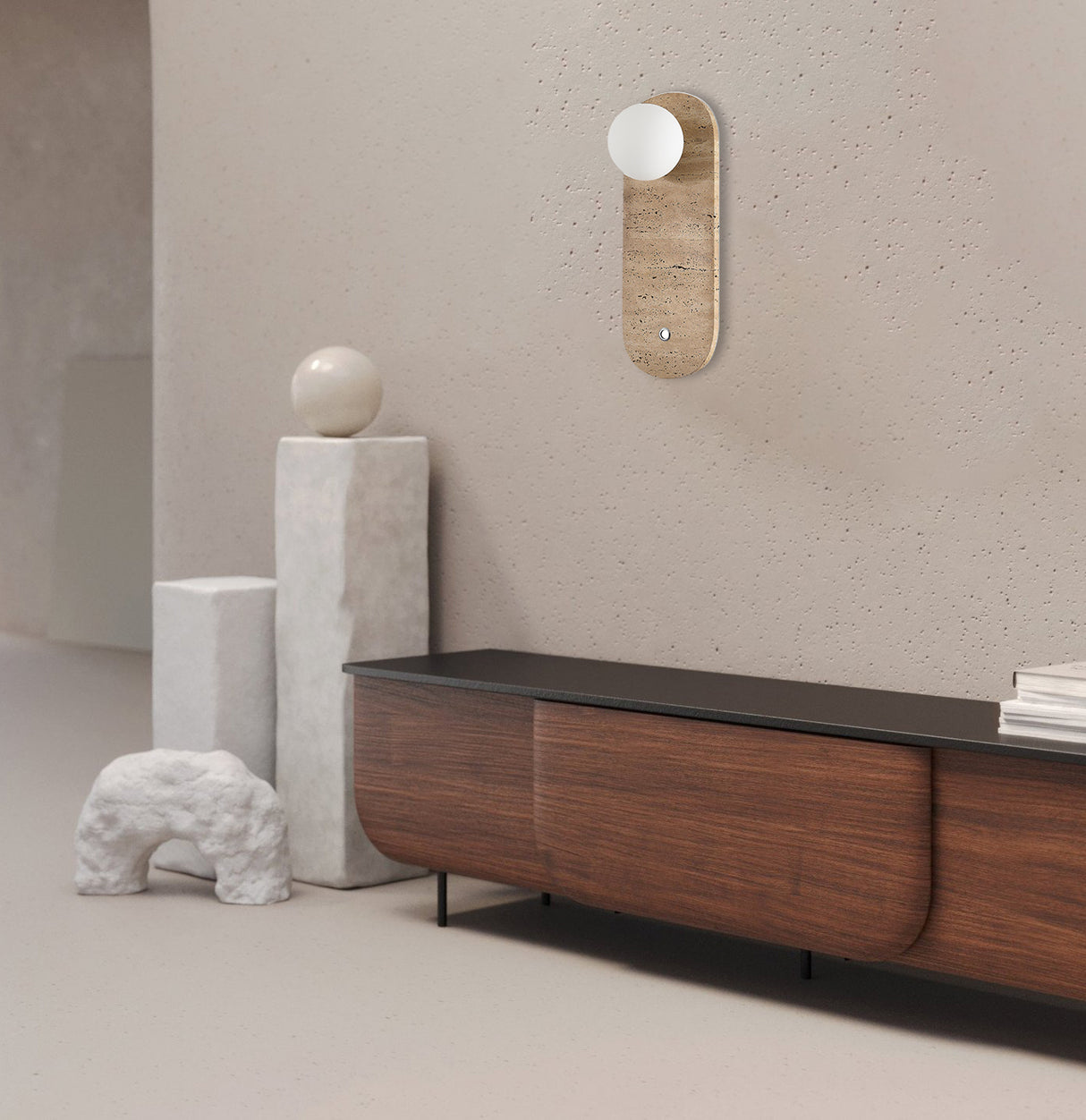 מנורת קיר שיש טרוורטין טבעי דגם| D