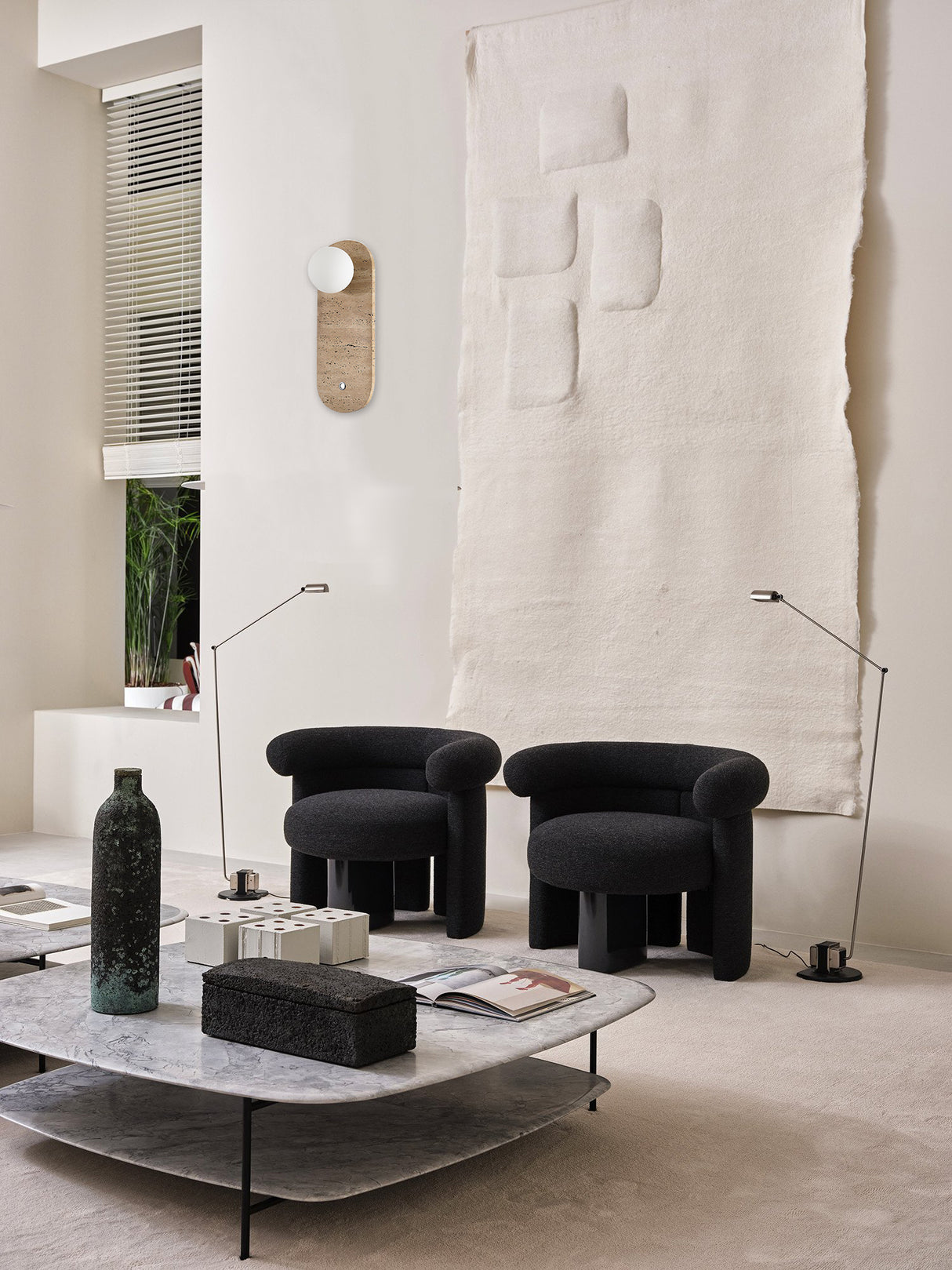 מנורת קיר שיש טרוורטין טבעי דגם| D